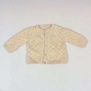 Misha & Puff Cotton Popcorn Cardigan 12-18 months in natural